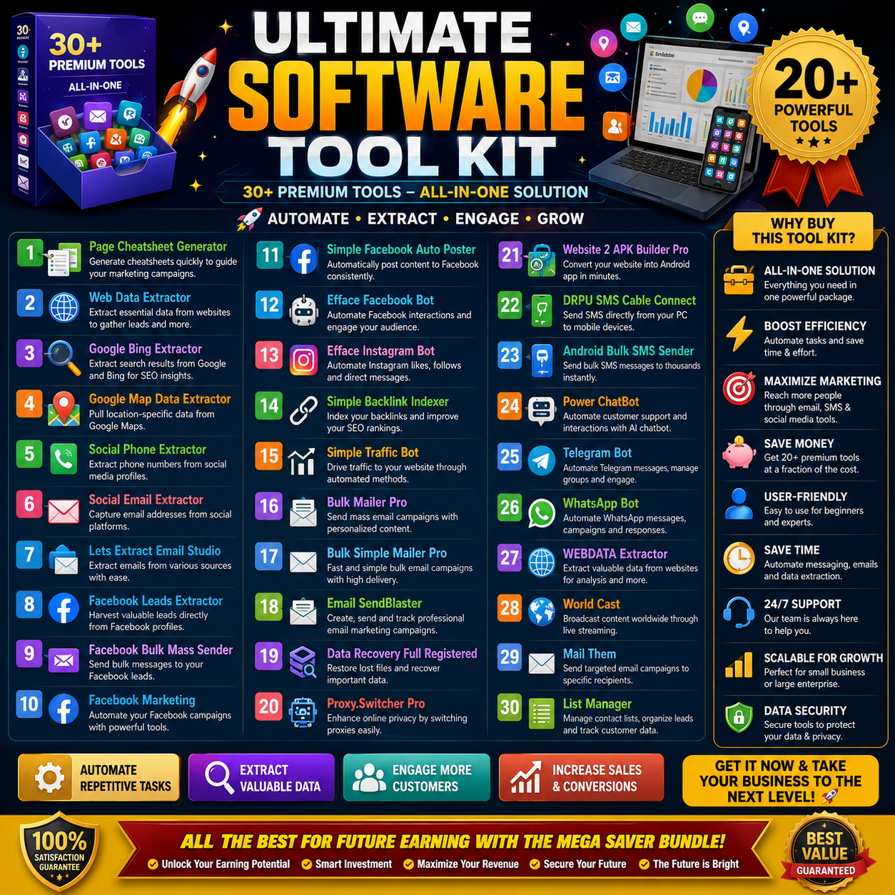 30 plus software tool kit bonus